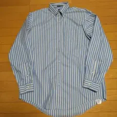 LANDS' END シャツ　長袖　ストライプ　ブルー　オックスフォード　水色のサムネイル