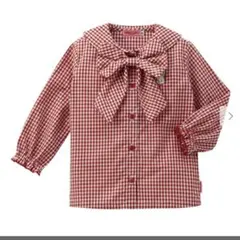 未使用　チエコサク　Miki House リボン付き長袖シャツ