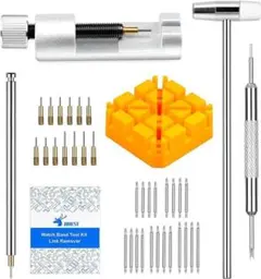 【JOREST】時計ベルト調整工具セット、腕時計 ピン抜き工具取扱説明書英語版）
