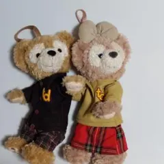 ダッフィー & シェリーメイ ぬいぐるみポーチ プティルウ洋服着せてます