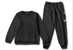 レディース　スウェット　パンツ　セット　裏起毛　ブラック　黒　m