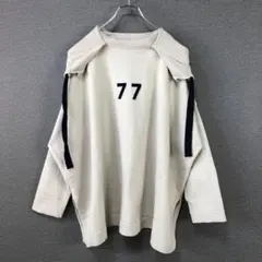 45R 77ニットソーのビッグフーディ ベージュのサムネイル