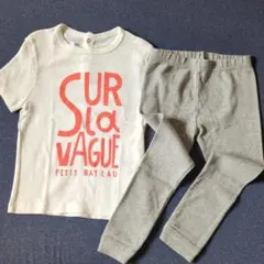 PETIT BATEAU プリントTシャツとレギンスセット 95㌢