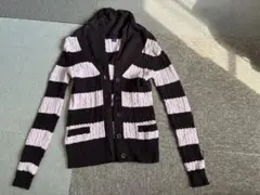 トミーヒルフィガー ピンク×ブラウン ニットカーディガン