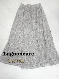 Lugnoncure ルノンキュール　ウエストゴム　フレアロングスカート　花柄