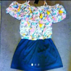 新品 5145円 オフショルダー ワンピース 花柄 フリーサイズ M L 春 夏