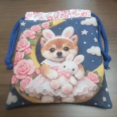 ハンドメイド♡ミニ巾着袋(柴犬)