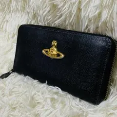 美品 ヴィヴィアンウエストウッド 長財布 ラウンドファスナー オーブ レザー