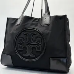 良品✨トリーバーチ トートバッグ エラ ナイロン A4可 デカロゴ ブラック