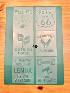 No.248　送料込ステンシルシート リメイク缶　リメ缶　トマト缶4号缶　男前