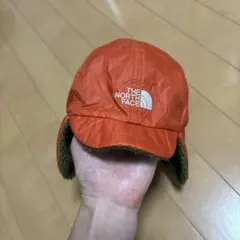 THE NORTH FACE 耳あて付きオレンジ帽子