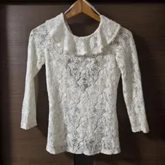 ZARA 総レース フリル ブラウス