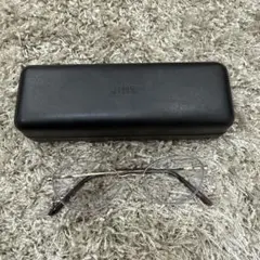 JINS クリアブラウン オーバルメガネ ケース付き