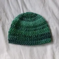 ニット帽/ビーニー/クラッシャーハット/Y2K/グラデーション/グリーン