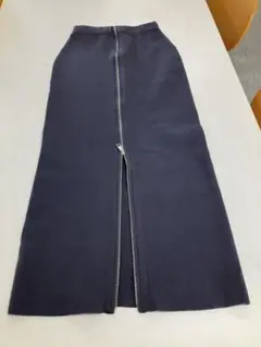 ダークグレー フロントジップスカート タイトスカート