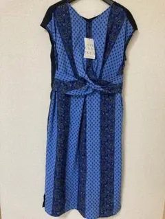 イエッカヴェッカ　ペイズリー柄ツイスト 配色ワンピース　タグ付き