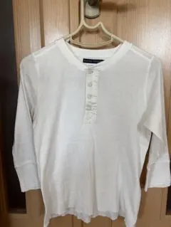 ラルフローレン アイボリー リブTシャツ 7分袖 Mサイズ