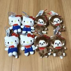 モンチッチ×ハローキティ おそろいアクリルチャーム付きマスコット コンプセット