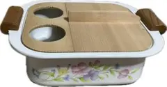 新品未使用　ホーロー鍋　仕切り　おでん　熱燗 昭和レトロ　花柄のサムネイル