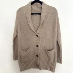 CINEMA CLUB ベージュ ショールカラー ニットカーディガンL