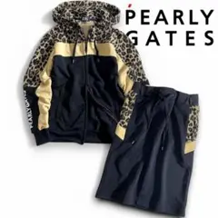 パーリーゲイツ ゴルフ 日本製 フーディ パーカー ひざ丈 スカート 定6.3万