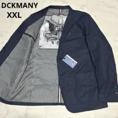新品】DCKMANY テーラードジャケット ドット柄 ネイビー 洗濯可能　XXLのサムネイル