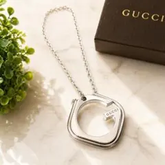 稀品 GUCCI スクエアG チェーンブレスレット キーホルダー SV925のサムネイル