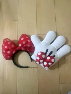 ミニーマウス カチューシャと手形セット