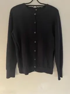 【USED】ユニクロ　コットンクルーネックカーディガン　長袖