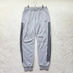 アディダス ネオ【L】グレー 黒ライン メンズ ジョガーパンツ 春秋 スウェット
