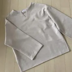 BEAUTY&YOUTH スリットネック スウェット ベージュ