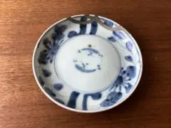 古伊万里　染め付　小皿　金継ぎの繕いあり