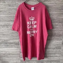 ギルダン 王冠プリント ロゴTシャツ クルーネック 半袖 L 赤のサムネイル