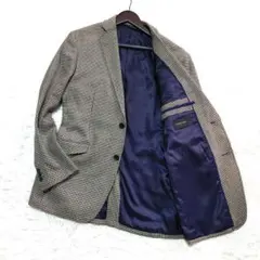 イタリア生地　SUPER100Sアンジェリコ　千鳥格子　テーラードジャケット L