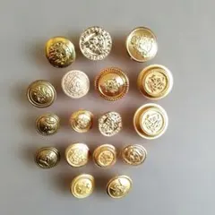 ゴールドボタン　紋章柄ボタンセット