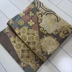 中国蘇州刺繍袋帯 黒地 華紋 幾何学文様 金糸 豪華 正絹 - メルカリ