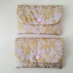 ハンドメイド♡プラスチックスナップボタンポーチ２点セット　キルトゲイト