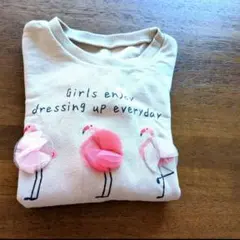 値下げフラミンゴ刺繍 長袖カットソー 110センチ