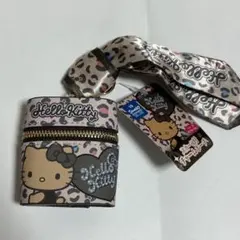 スカーフ付きチャームポーチ キティ ヒョウ柄 豹柄 プライズ品のサムネイル