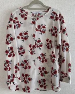 【美品】UNTITLED 花柄 長袖 ブラウス ホワイトのサムネイル