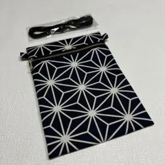No.90 お祭りポシェット（麻の葉）/ハンドメイド