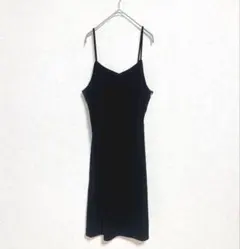 green label relaxing ベロアキャミワンピース Iライン 黒