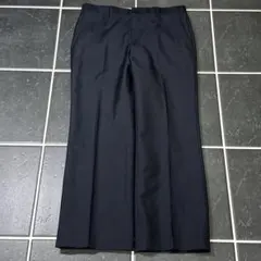 90s Burberrys ウールスラックス ツータック ダークネイビー ワイド