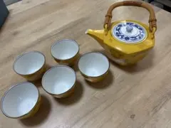 たち吉 黄色急須 湯呑み 茶托 5個セット