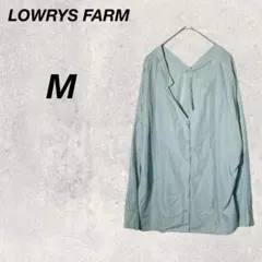 ローリーズファーム　ブラウス　M　水色　Vネック　シャツ　トップス　通勤　重ね着