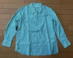 UNIQLO ストライプシャツ Mサイズ 緑