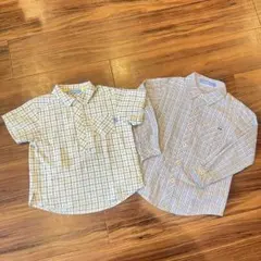 超美品 familiar ファミリア チェック柄 シャツ 110cm セット