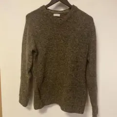 nano universe Vネックセーター オリーブグリーン