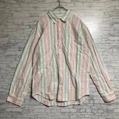 GU ジーユー　ストライプ 長袖シャツ Mサイズ　メンズ　トップス　カジュアル