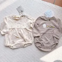 ✳︎新品未使用タグ付✳︎バースデイロンパース　ママラク　長袖ロンパース　トレーナー